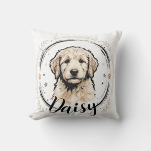 Einfacher moderner eleganter schicker Name und Fot Kissen