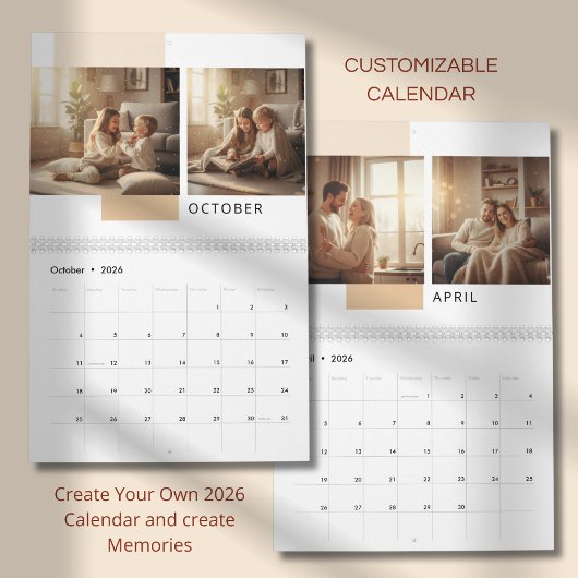 Einfacher moderner Fotokalender Kalender