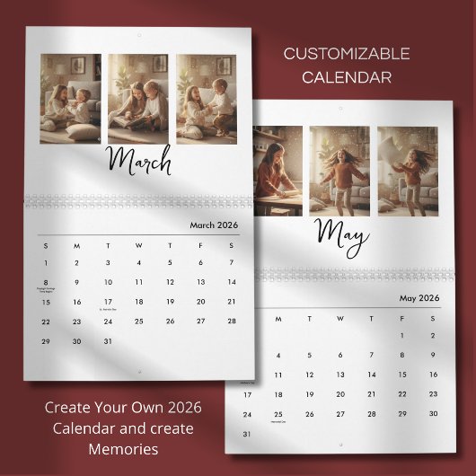 Einfacher moderner Fotokalender Kalender