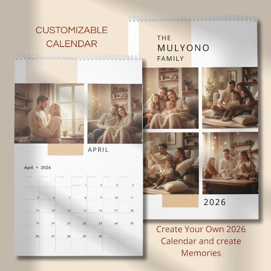 Einfacher moderner Fotokalender Kalender