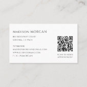 Einfacher moderner Friseur QR Code Visitenkarte (Rückseite)