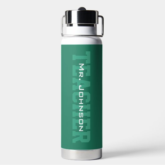 Einfacher moderner grüner Lehrer Trinkflasche (Hinten)