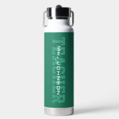 Einfacher moderner grüner Lehrer Trinkflasche (Vorderseite)
