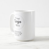 Einfacher, moderner Logo-QR-Code und Text-Business Kaffeetasse (Vorderseite Links)