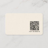 Einfacher moderner minimaler cremefarbener QR-Code Visitenkarte (Rückseite)