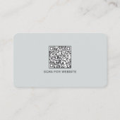 Einfacher moderner minimaler grauer QR-Code Visitenkarte (Rückseite)