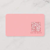 Einfacher moderner minimaler rosa QR-Code Visitenkarte (Rückseite)