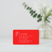 Einfacher moderner minimaler roter QR-Code Visitenkarte (Stehend Vorderseite)