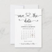 Einfacher moderner minimalistischer Kalender | Fot Save The Date (Vorderseite)