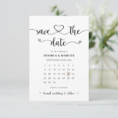 Einfacher moderner minimalistischer Kalender | Fot Save The Date (Stehend Vorderseite)