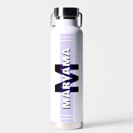 Einfacher moderner Name & Initiale | Benutzerdefin Trinkflasche