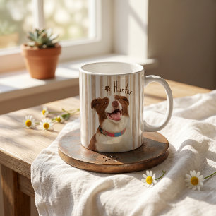 Einfacher moderner Name und Foto des Haustiers Kaffeetasse
