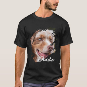 Einfacher moderner Name und Foto des Haustiers mit T-Shirt