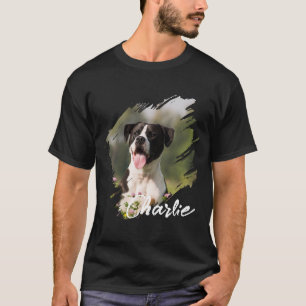 Einfacher moderner Name und Foto des Haustiers mit T-Shirt