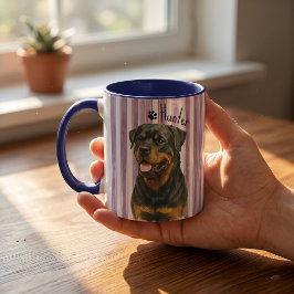 Einfacher moderner Name und Foto des Haustiers Tasse