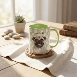 Einfacher moderner Name und Foto des Haustiers Tasse