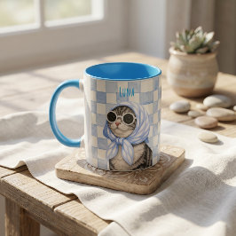 Einfacher moderner Name und Foto des Haustiers Tasse