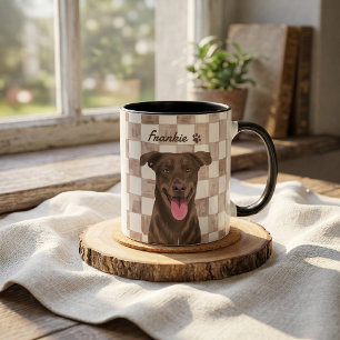 Einfacher moderner Name und Foto des Haustiers Tasse