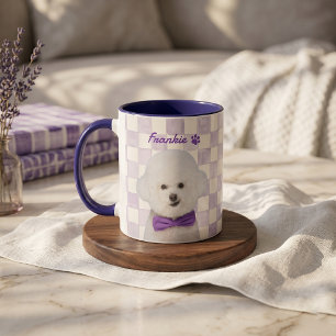 Einfacher moderner Name und Foto des Haustiers Tasse