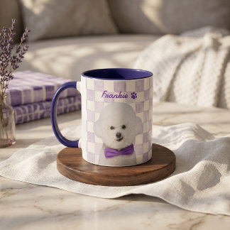 Einfacher moderner Name und Foto des Haustiers Tasse
