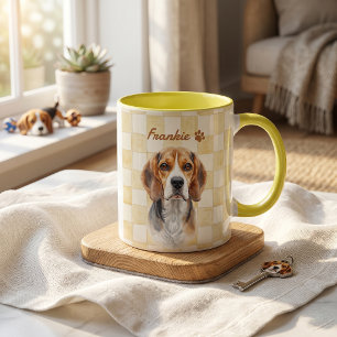 Einfacher moderner Name und Foto des Haustiers Tasse