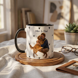 Einfacher moderner Name und Foto des Haustiers Tasse