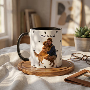 Einfacher moderner Name und Foto des Haustiers Tasse