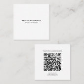Einfacher moderner QR-Code Trend Quadratische Visitenkarte (Vorne/Hinten)