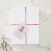 Einfacher moderner rustikaler rosa Weihnachtsbaum Geschenkanhänger (Mit Garn)