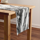 Einfacher moderner Schwarzweiss-Marmorstein Kurzer Tischläufer (Beispiel)
