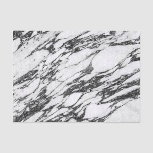 Einfacher moderner Schwarzweiss-Marmorstein Seidenpapier (Vorderseite)