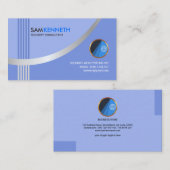 Einfacher moderner silberner visitenkarte (Vorne/Hinten)