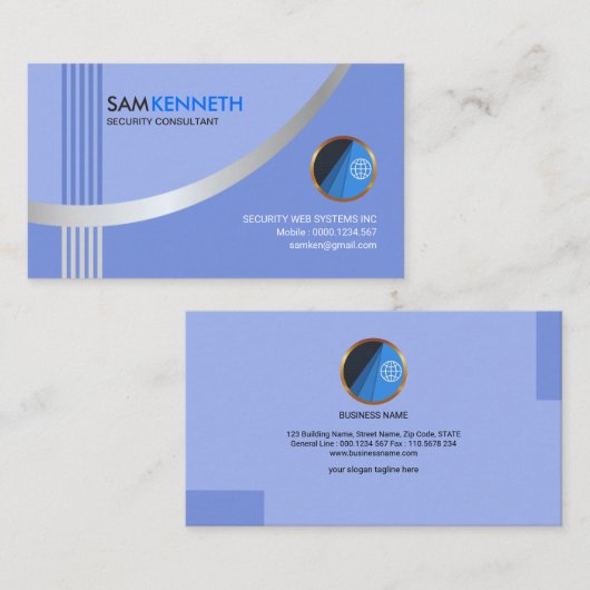 Einfacher moderner silberner visitenkarte (Vorne/Hinten)