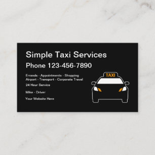 Einfacher moderner Stadt-Taxi-Service Visitenkarte