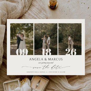 Einfacher moderner Text und horizontales Foto   Ho Save The Date