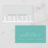 EINFACHER MODERNER TYP schlichte maskuline graue M Visitenkarte (Vorne/Hinten)