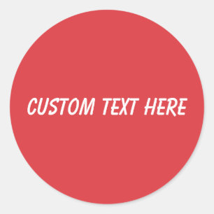 Einfacher Mohn einfarbig rot Runder Aufkleber