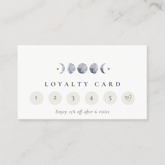 Einfacher Mondmond Phase 6 Loyalität Visitenkarte (Vorderseite)