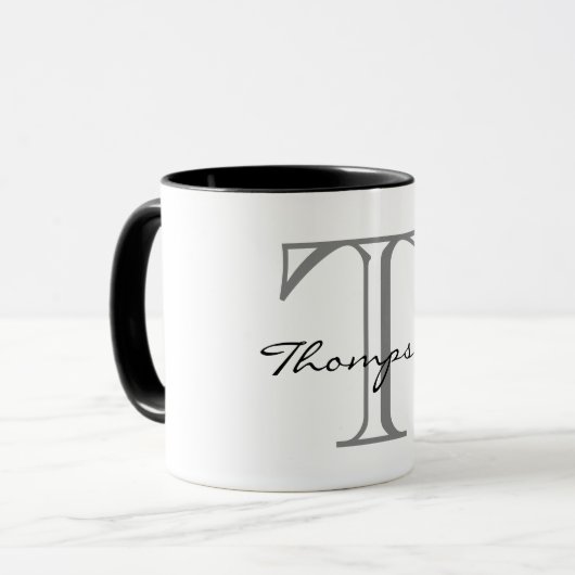 Einfacher Monogramm-Entwurf Tasse (Vorderseite Links)