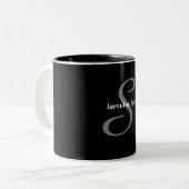 Einfacher Monogramm-Entwurf Zweifarbige Tasse (Vorderseite Links)