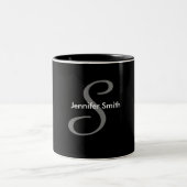 Einfacher Monogramm-Entwurf Zweifarbige Tasse (Mittel)
