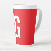 Einfacher Monogramm-Initialenbuchstabe Rot Weiß Milchtasse (Rechte Ecke)