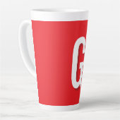 Einfacher Monogramm-Initialenbuchstabe Rot Weiß Milchtasse (Linke Ecke)