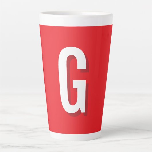 Einfacher Monogramm-Initialenbuchstabe Rot Weiß Milchtasse (Vorderseite)