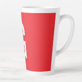 Einfacher Monogramm-Initialenbuchstabe Rot Weiß Milchtasse (Rechts)