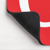 Einfacher Monogramm-Initialenbuchstabe Rot Weiß Mousepad (Ecke)