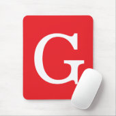 Einfacher Monogramm-Initialenbuchstabe Rot Weiß Mousepad (Mit Mouse)