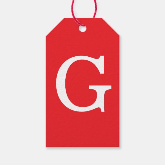 Einfacher Monogramm-Initialenbuchstabe Rot Weiß Sc Geschenkanhänger (Vorderseite)