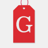 Einfacher Monogramm-Initialenbuchstabe Rot Weiß Sc Geschenkanhänger (Rückseite)