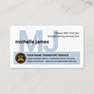 Einfacher Monogramm-Name-LKW-Transport Visitenkarte